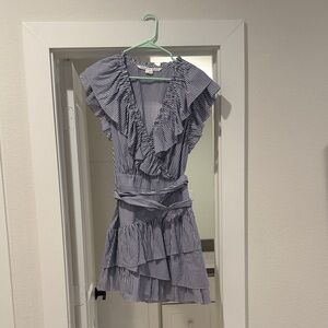 Veronica Beard Navy and White Striped Dress